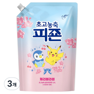 피죤 초고농축 섬유유연제 체리블라썸, 1.3L, 3개