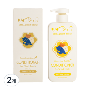 유니포스 반려동물 클린코트 단모 컨디셔너, 500ml, 2개
