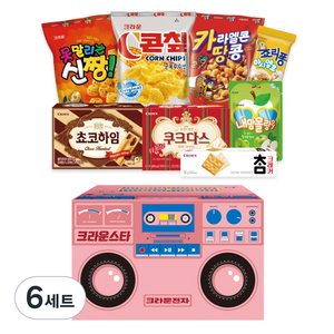 크라운 레트로 라디오 과자선물세트, 6세트, 8종