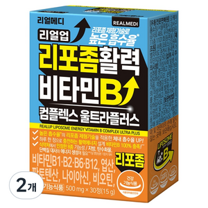 리얼메디 리얼업 리포좀 활력 비타민B 컴플렉스 울트라플러스 15g, 2개, 30정