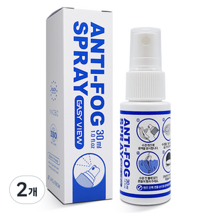 이지뷰 수경용 안티포그 김 서림 방지 용액 스프레이타입, 30ml, 2개