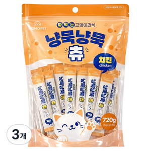 냥묵냥묵 고양이 대용량 짜먹는 간식 60p, 3개, 720g, 치킨
