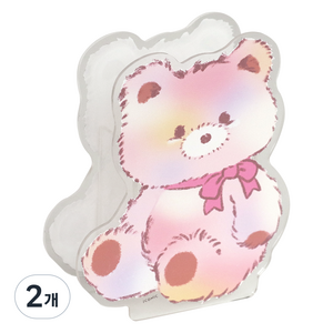아이코닉 프렌즈 아크릴 펜꽂이 01 Aurora bear, 혼합색상, 2개