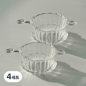 니코트 내열유리 플리츠 티 스트레이너 세트, 4세트