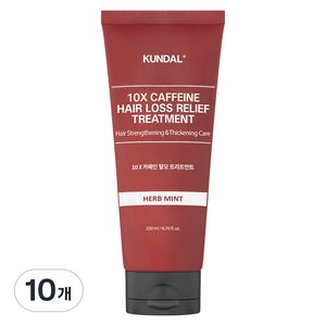 쿤달 10x 카페인 모발강화 탈모 트리트먼트 허브민트향, 10개, 200ml
