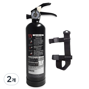 케이파이어 0.7kg ABC 가정용 자동차겸용 분말형 소화기 블랙 스트랩포함, 1.3kg, 2개
