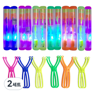 해피아이몰 불빛낙하산 새총 통 12개, 혼합색상, 2세트