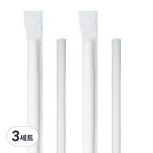 냅킨코리아 21센치 종이빨대 개별포장 화이트, 500개, 3세트