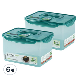 락앤락 MEDI 프레쉬 숨쉬는 김치통 원핸들, 4.5L, 6개