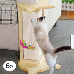 딩동펫 고양이 사이잘 코너형 스크래쳐 L, 혼합색상, 6개