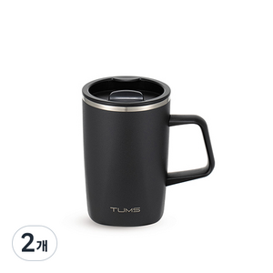 텀스 익스트림 스퀘어 스텐머그, 리얼블랙, 450ml, 2개