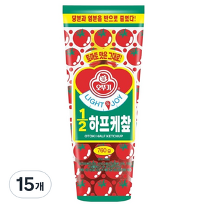 오뚜기 라이트 앤 조이 1/2 하프케찹, 760g, 15개
