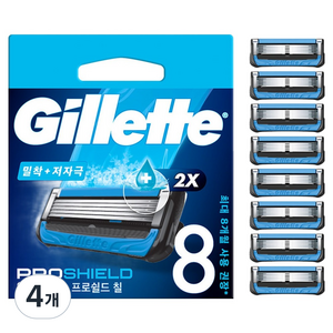 질레트 정품 프로쉴드 칠 면도날, 8개입, 4개