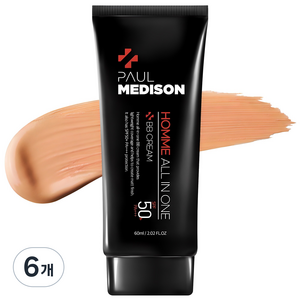 폴메디슨 옴므 올인원 비비크림 SPF 50+ PA+++ 60ml, 6개