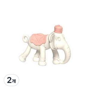 앙쥬 3D 코끼리 치발기, 노꼭지, 화이트, 2개