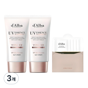 [비건뷰티] 달바 워터풀 톤업 선크림 SPF50+ PA++++ 50ml 2p + 샘플 키트 15ml 세트, 3개
