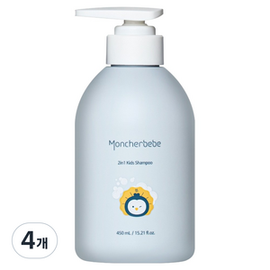 몽쉘베베 2in1 키즈 샴푸, 4개, 450ml