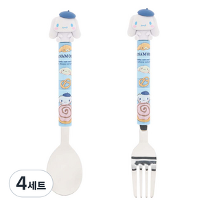 릴팡 시나모롤 피규어 통통마스코트 세트, 혼합색상, 스푼 + 포크, 4세트