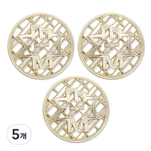 동대문단추왕 금속 단추 도밍고 13mm, 골드, 5개