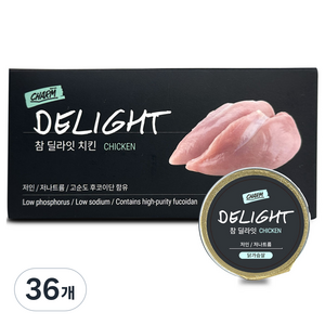 페피테일 반려동물 참 딜라잇 후코이단 간식캔, 치킨, 30g, 36개