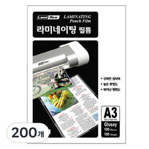라미에이스 보급형 코팅지 100mic, A3, 200개