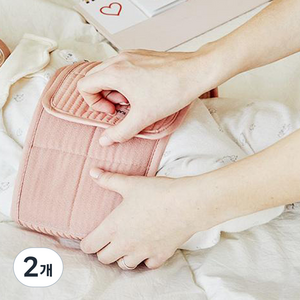 캥거루루 신생아용 모달 모로반사방지 스트랩, 핑크, 2개