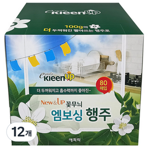 에파타클린업 꽃무늬 엠보싱 행주, 80개, 12개