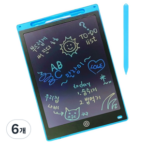 아가플러스 컬러 LCD 와이드 드로잉 패드, 파랑, 6개