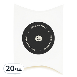 도나앤데코 아주작은반달상자 화이트30p + 할로윈 모던 trick or treat 펌킨 원형 4.5cm스티커 30p, 20세트