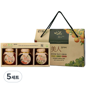 제주이야기 미인 화이바 꼬마 3종 액상차 선물세트, 미인 한라봉차 200g + 오미자차 200g + 매실차 200g, 5세트