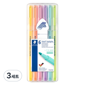 스테들러 트리플러스 파스텔 삼각형광펜 362 6종 세트, 혼합색상, 3세트