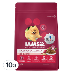 아이엠즈 어덜트 프로액티브 헬스 소형견용 건식사료, 닭, 1.5kg, 10개