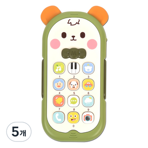 아기 멜로디 휴대폰 버튼식, 강아지, 5개