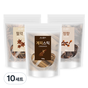 그린약초 뱅쇼 만들기 계피스틱 100g + 정향 80g + 팔각회향 100g 한차재료, 280g, 10세트