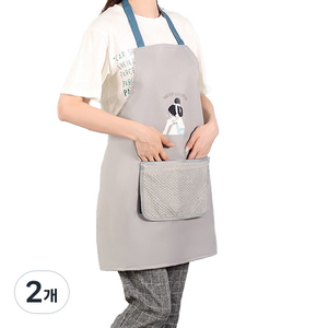 Itemtrade 심플한 주머니 수건 앞치마, 03 회색 소녀, 2개