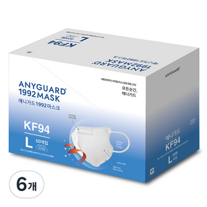 애니가드 나컬러 입체형 방역마스크 대형 KF94, 50개입, 6개, 화이트