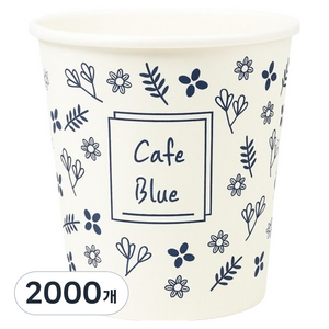 이로울생활 카페블루 인쇄 종이컵 180ml, 2개, 1000개입
