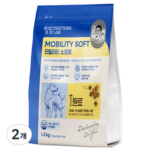 청담닥터스랩 강아지 모빌리티 1원료 가수분해 소프트사료, 관절+장건강, 1.2kg, 2개