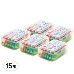 예꼬맘 어린이 치실 하드케이스, 2.1cm, 40개입, 15개