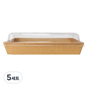 블룸엣홈 크라프트 직사각 샌드위치 도시락용기 10p + 뚜껑 10p 세트, 5세트
