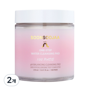 순수자아 원스텝 워터 클렌징 패드 370ml, 100매입, 2개