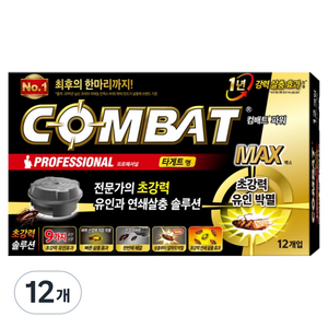 컴배트 파워 바퀴용 유인살충제 타게트형, 12g, 12개