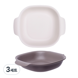 나인웨어 국산 프렌즈 사각 샐러드볼 2P, 아이보리+그레이, 3세트
