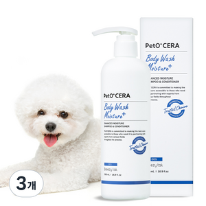 페토세라 바디워시 모이스처 플러스 강아지 샴푸, 500ml, 1개입, 3개