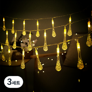 데코코마니 물방울 LED 가랜드 무드등 줄조명 30구, 혼합색상, 3세트