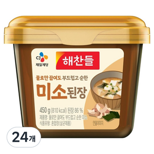 해찬들 물로만 끓여도 부드럽고 순한 미소된장, 450g, 24개