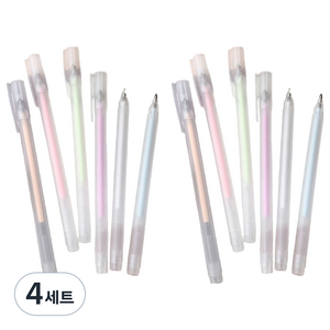 파스텔 종이접착 스크랩북 다꾸 DIY 글루펜 6종 세트, 혼합색상, 4세트