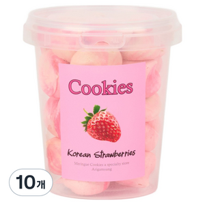 아리감성 딸기 머랭쿠키 원통형, 38g, 10개