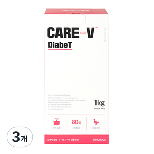 하이독 생후 3개월령 이상 케어브이 다베트 강아지 냉동 화식사료, 오리, 1kg, 3개