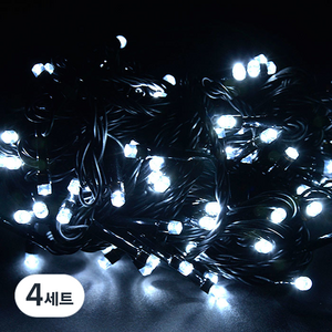 지아이비 LED 96구 DC24V 은하수전구 + 점멸 전원코드 세트, 검정선 + 백색, 4세트
